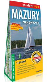 Mazury. Część północna laminowana mapa turystyczna 1:60 000. Autor:   Praca zbiorowa. Dadada.pl Okładka książki Mazury. Część północna laminowana mapa turystyczna 1:60 000
