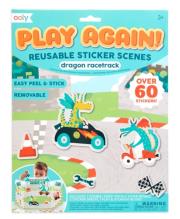 Opakowanie Naklejki wielorazowe mini z grą Play Again Dino