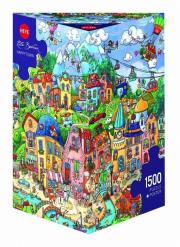 Opakowanie Puzzle 1500 Szczęśliwe miasto (Puzzle+plakat)
