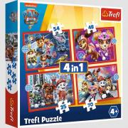 Puzzle 4w1 Psi Patrol w mieście TREFL. Wydawca: Trefl. Dadada.pl Opakowanie Puzzle 4w1 Psi Patrol w mieście TREFL