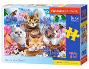 Opakowanie Puzzle 70 Kocięta z Kwiatami B-070107