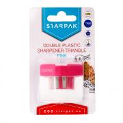 Temperówka Starpak plastikowa podwójna trójkąt różowa. Wydawca: Starpak. Dadada.pl Opakowanie Temperówka Starpak plastikowa podwójna trójkąt różowa