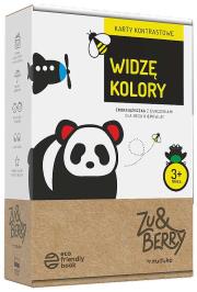 Widzę kolory. Karty kontrastowe 3 mies.+. Autor: Opracowanie zbiorowe. Dadada.pl Okładka książki Widzę kolory. Karty kontrastowe 3 mies.+
