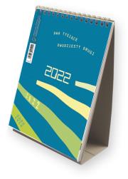 Okładka książki KAL.BIURKOWY PIONOWY 2015 NIEBIESKI Z PASKAMI-PRMI