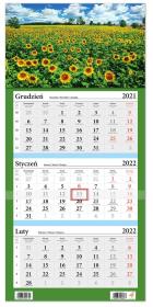 Opakowanie Kalendarz ścienny 2022 trójdzielny LUX Słoneczniki