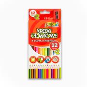 Opakowanie Kredki ołówkowe Penmate kolori premium trójkątne 12+2 kolory z temperówką