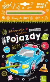 Pojazdy. Zdrapywanka z rysikiem. Autor: Opracowanie zbiorowe. Dadada.pl Okładka książki Pojazdy. Zdrapywanka z rysikiem