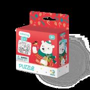 Opakowanie Puzzle 16 z kolorowanką Świąteczny niedźwiadek DOP300355