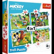 Opakowanie Puzzle 4w1 Fajny dzień Mickiego 34604