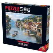 Opakowanie Puzzle 500 Domki nad zatoką