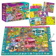 Opakowanie Puzzle 54 z grą edukacyjną i lupą Detective candy fair RK1080-06