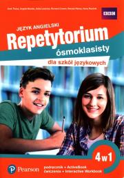Repetytorium ósmoklasisty dla język. 4w1 podr.+ćw.. Autor: Tkacz Arek, Anita Lewicka, Cowen Richard, Ranus Renata, Anna Rzeźnik. Dadada.pl Okładka książki Repetytorium ósmoklasisty dla język. 4w1 podr.+ćw.