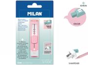 Opakowanie Temperówko - gumka Milan STICK + EDITION różowa na blistrze