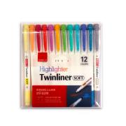 Opakowanie Zakreślacz dwustronny pastelowy 12 kolorów DONG-A