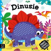 Zobacz, dotknij, poczuj! Dinusie. Autor: Grażyna Wasilewicz. Dadada.pl Okładka książki Zobacz, dotknij, poczuj! Dinusie