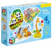 Opakowanie Baby Puzzle 4w1 Dzikie zwierzęta