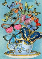 Opakowanie Karnet B6 brokat z kopertą Motyle