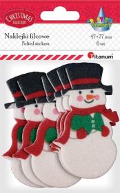 Opakowanie Naklejki filcowe bałwanki 6szt