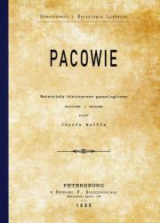 Okładka książki Pacowie Materyjały historyczno-genealogiczne
