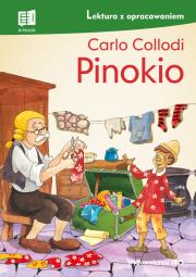 Pinokio lektura z opracowaniem. Autor: Carlo Collodi. Dadada.pl Okładka książki Pinokio lektura z opracowaniem