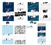 Opakowanie Pudełka na karty podarunkowe lub pieniądze. Zimowe