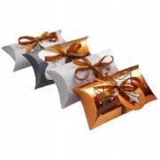 Opakowanie Pudełka składane typu pillow box 15x7cm / kpl. 8 szt. Złote