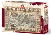Opakowanie Puzzle 1000 Antyczna mapa Świata