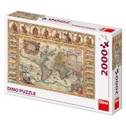Opakowanie Puzzle 2000 Antycza Mapa Świata