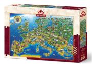 Opakowanie Puzzle 2000 Mapa z zabytkami Europy