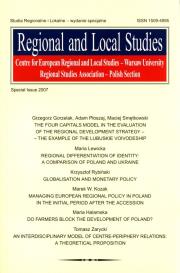 Opakowanie Studia Regionalne i lokalne 2007 specjalny