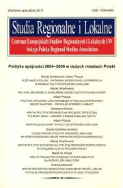 Opakowanie Studia Regionalne i lokalne 2011 specjalne