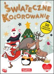 Świąteczne kolorowanie z naklejkami. Autor: KATARZYNA RATAJSZCZAK. Dadada.pl Okładka książki Świąteczne kolorowanie z naklejkami