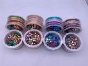 Opakowanie Zestaw wstążek z rozetkami - 4 wstążki: 1cm x 4m + 6 rozetek 4cm.