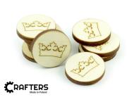 Opakowanie Znaczniki drewniane okgrągłe korona 22x3mm 10szt