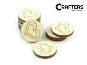 Opakowanie Znaczniki drewniane okgrągłe serce 22x3mm 10szt