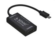 Opakowanie Adapter SAVIO cl-32 (MHL, Micro USB M - HDMI F; 0,10m; kolor czarny)