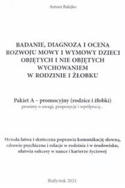 Okładka książki Badanie mowy pakiet A - promoc. rodzice i żłobki..