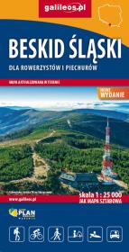 Beskid Śląski 2022 - mapa papierowa 1: 25 000. Autor: Opracowanie zbiorowe. Dadada.pl Okładka książki Beskid Śląski 2022 - mapa papierowa 1: 25 000