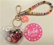 Opakowanie Brelok - serce z kwiatem czerwone