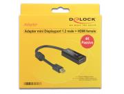 DELOCK ADAPTER DISPLAYPORT MINI (M) V1.2 -> HDMI (F) 4K PASYWNY NA KABLU 62613. Wydawca: Delock. Dadada.pl Opakowanie DELOCK ADAPTER DISPLAYPORT MINI (M) V1.2 -> HDMI (F) 4K PASYWNY NA KABLU 62613