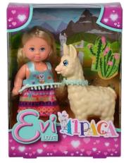 Opakowanie Evi na spacerze z alpaką