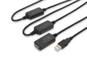 Opakowanie Kabel DIGITUS DA-73103 (USB M - USB F; 25m; kolor czarny)