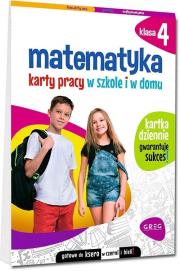 Matematyka SP 4 Karty pracy w szkole i w domu. Autor: Dorota Kożuch. Dadada.pl Okładka książki Matematyka SP 4 Karty pracy w szkole i w domu