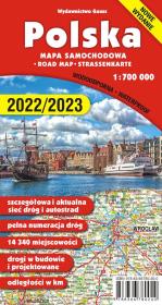 Polska. Mapa 1:700 000 wyd. foliowane wyd. 5. Autor: Opracowanie zbiorowe. Dadada.pl Okładka książki Polska. Mapa 1:700 000 wyd. foliowane wyd. 5