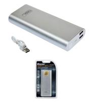 Opakowanie PowerBank VAKOSS TP-2597S (13000mAh; microUSB, USB 2.0; kolor srebrny)