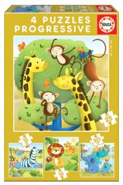 Opakowanie Puzzle 12+16+20+25 Dzikie zwierzęta G3