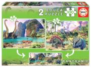 Opakowanie Puzzle 2x100 Dinozaury (panorama) G3