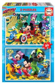 Opakowanie Puzzle 2x20 Myszka Miki i raźni rajdowcy G3