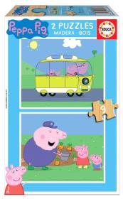 Opakowanie Puzzle 2x9 Świnka Peppa (drewniane) G3