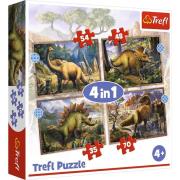 Opakowanie Puzzle 4w1 Ciekawe Dinozaury 34383